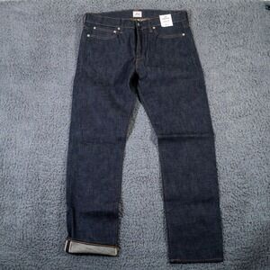 J.Crew Jeans Mens 34x32 Blue 770 Straight Selvedge Button Fly